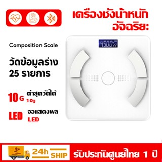 【รับประกัน 1 ปี】การชั่งน้ำหนักดิจิตอลมาตราส่วนไขมันในร่างกาย…