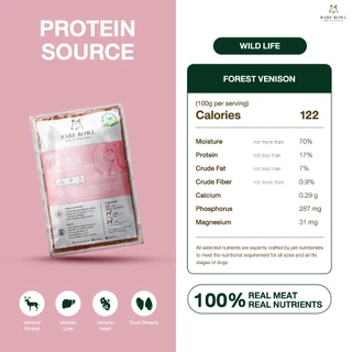 บาร์ฟสุนัข - BARF สูตรกวางผสมเป็ด l 500g - (Wild Life) Forest Venision