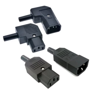IEC ตรงสายปลั๊ก C13 C14 10A 250V สีดำผู้ & เมียปลั๊ก 3 พิน AC Socket ปลั๊กAC หัวงอ ราคาต่อ1ชิ้นมีตัวเลือก