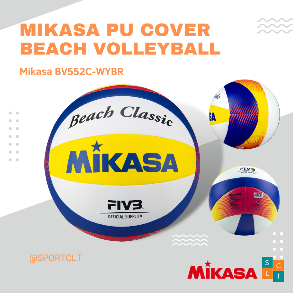 MIKASA ลูกวอลเลย์บอลชายหาด BEACH VOLLEYBALL รุ่น BV552C-WYBR