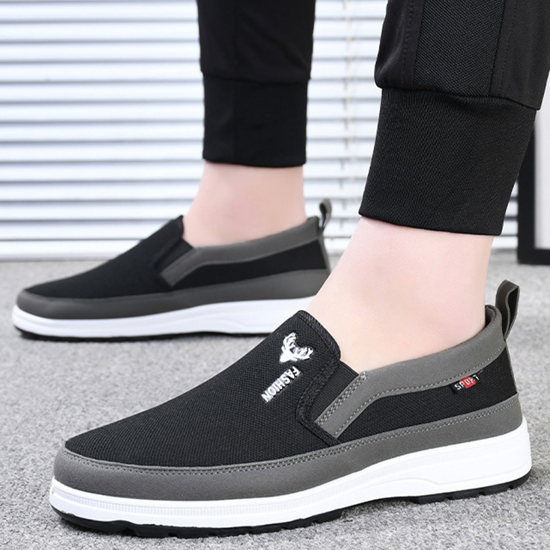 LHfashion งานเข้าใหม่พร้อมจัดส่ง รองเท้าผ้าใบลำลองทรงสปอร์ต งานสลิปออน ดีไซน์ดีฟีลมินิมอล พร้อมส่งให้เลือกถึง 3 สี งานดี