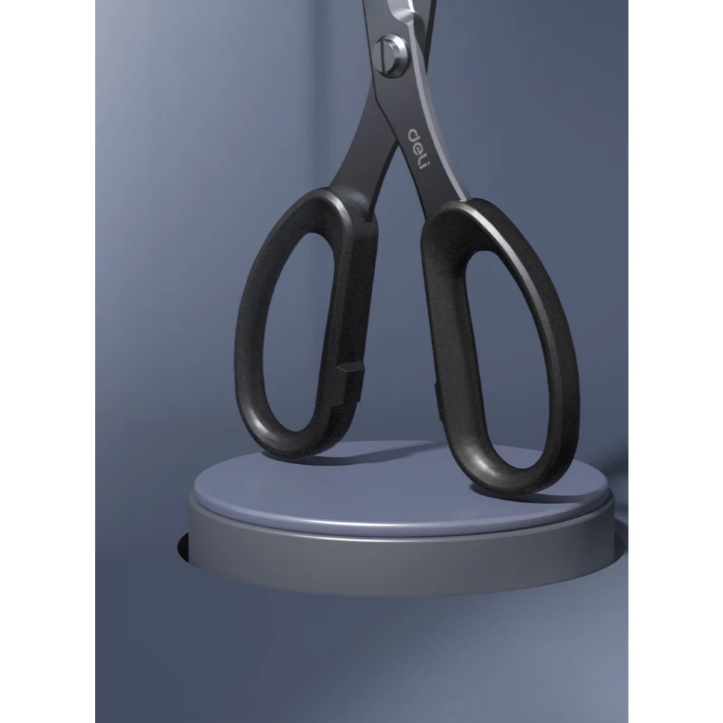 JCID กรรไกรกันสนิมสแตนเลส Deli สีดำ เคลือบดำกันสนิม - รูปที่ 3