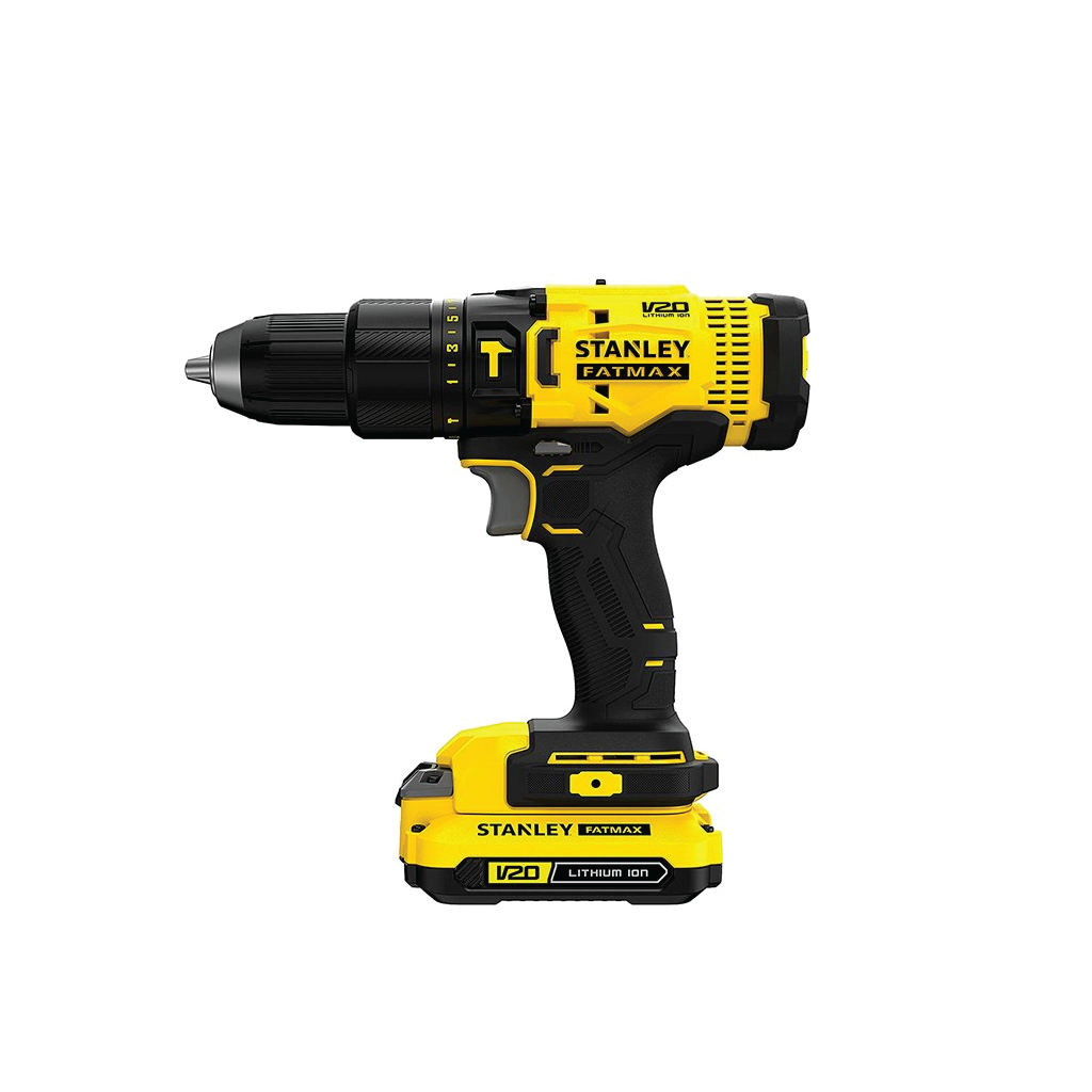 สว่านไร้สาย STANLEY 13มม. 20V. SCD711D2KA-B1 มีระบบกระแทก +แบตเตอรี่+ชุดดอกสว่าน 100 ชิ้น