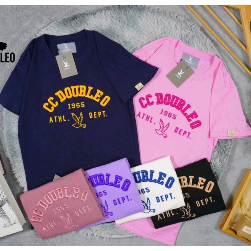 เสื้อยืดคอกลม งานปัก CC DOUBLE O 1965 ปักโค้ง 9สี