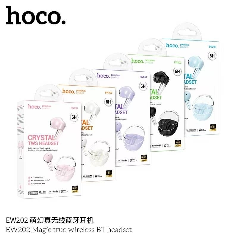 Hoco EW202 หูฟัง bluetooth ไร้สายเสียงดีไซน์งานได้แบตเตอรี่ทนรุ่นใหม่ล่าสุดแท้ 100%