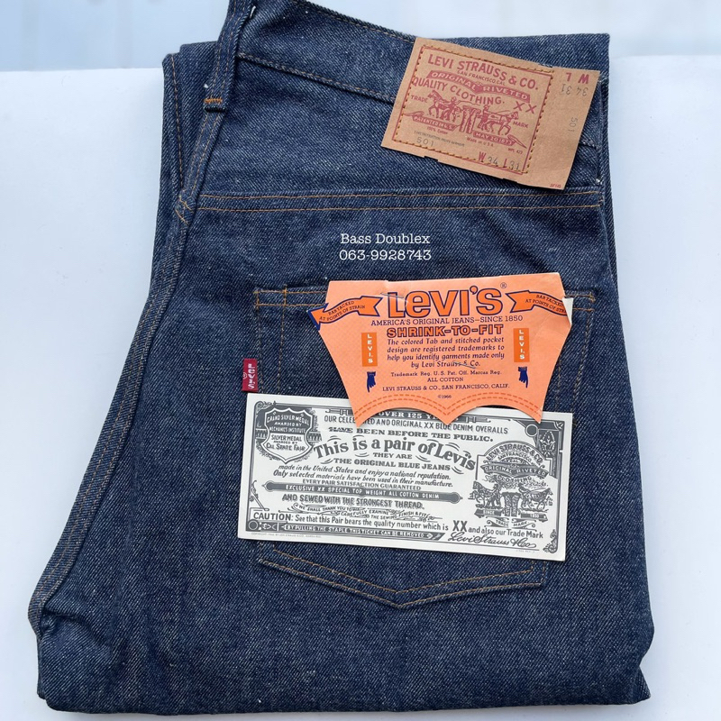 วินเทจ Levi's 501 ริมแดง กระดุมเบอร์ 6 MADE IN USA