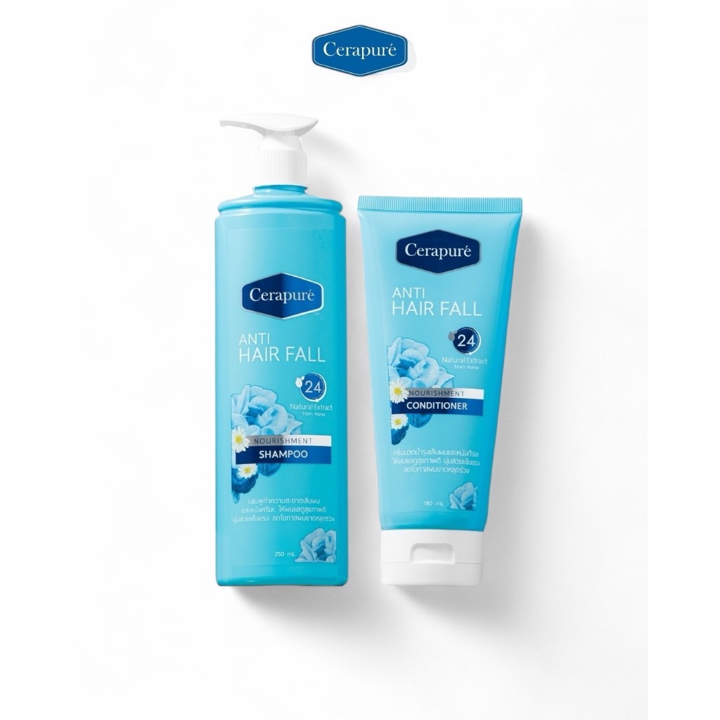 Cerapure (เซราพิวเร่) แชมพู ยาสระผม (250 ml) และ ครีมนวดผม คอนดิชันเนอร์ (180 ml) พร้อมส่ง ของแท้
