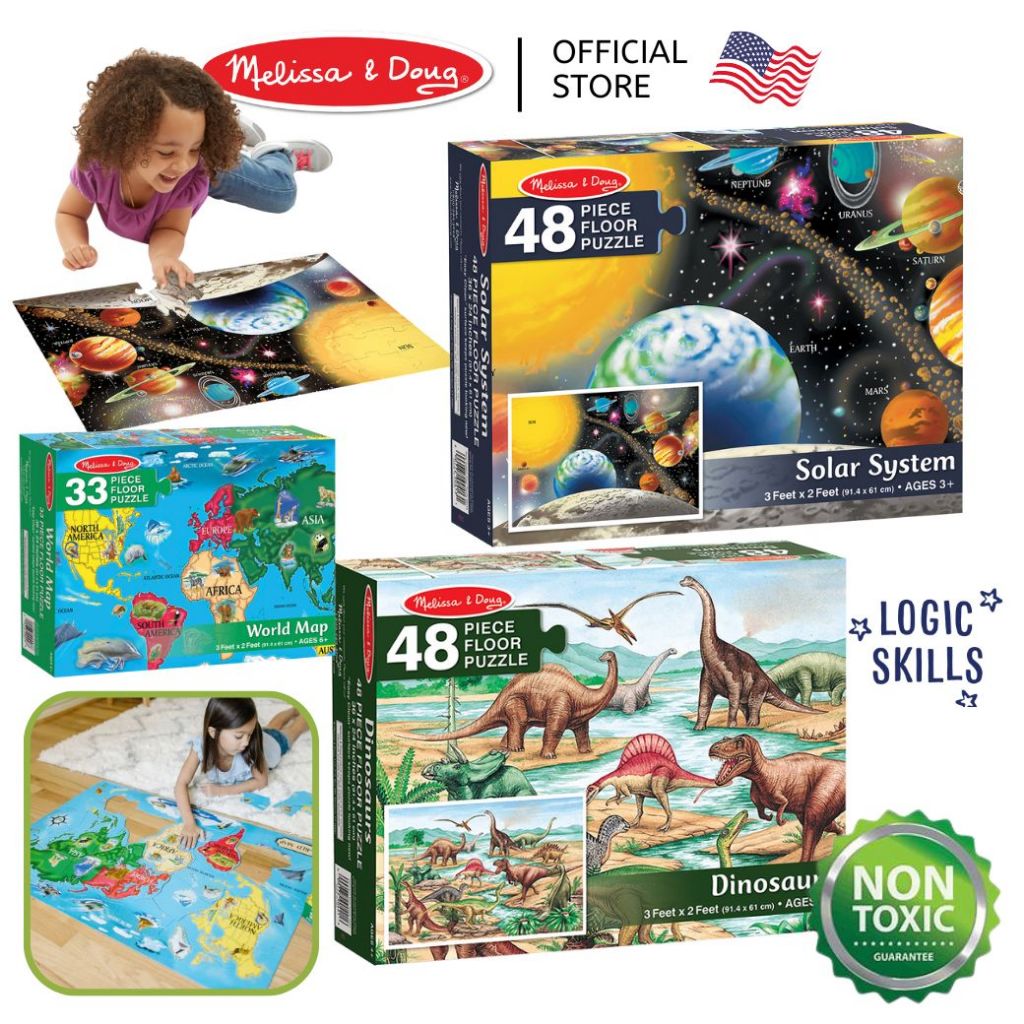 (ของแท้ USA) ตัวต่อ 27 - 48 ชิ้น Floor Puzzle จิ๊กซอว์ชิ้นใหญ่ Jigsaw Melissa & Doug เสริมสมาธิ 421