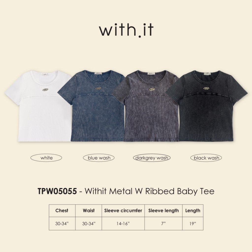 with.it.store - TPW05055 เสื้อเบบี้ทรีแต่งโลหะ W