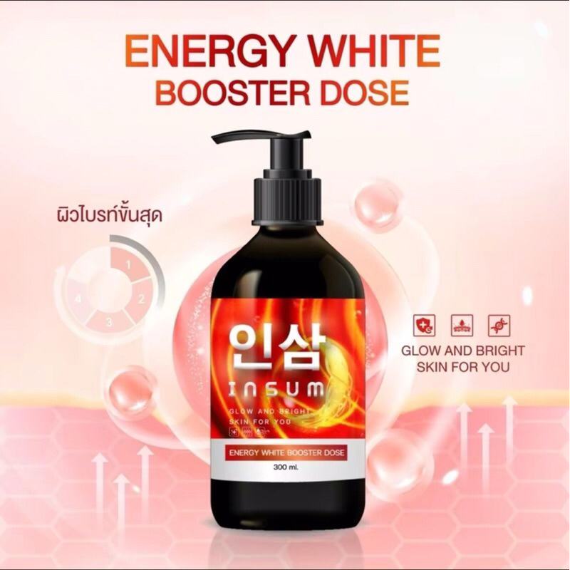 หัวเชื้ออินซัมสูตร1 ขนเพชร เข้มข้น สูตรเดิม แพ็กเกตใหม่ เปิดผิวขาวใส ขนาด 300 ml ของแท้จากบริษัท