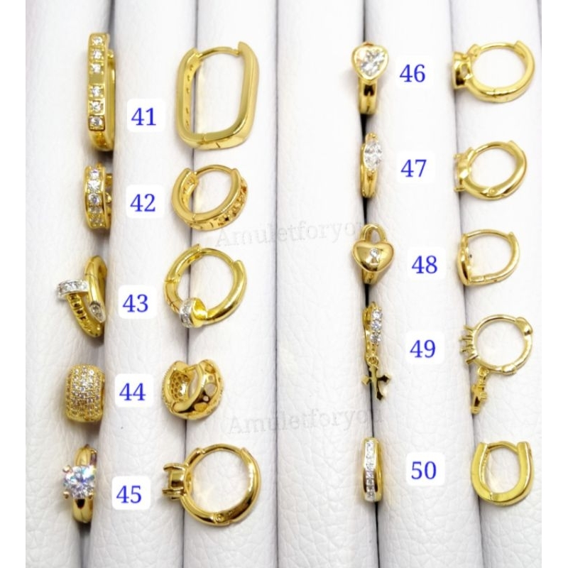 ต่างหูห่วง ต่างหูเพชรสวิส ต่างหูทอง 18k (สำหรับคนแพ้ง่าย)​ - รูปที่ 3