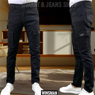 กางเกงคาร์โก้ WINSMAN แท้100% ทรงสลิมเดฟ ผ้ายืด 6กระเป๋า เอว 28-36