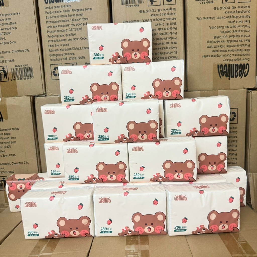 HC-กระดาษทิชชู่น้องหมี ยกลัง 30 ห่อ ทิชชู่พกพา เช็ดหน้า เนื้อหนานุ่มไม่เปื่อยยุ่ยง่าย อเนกประสงค์