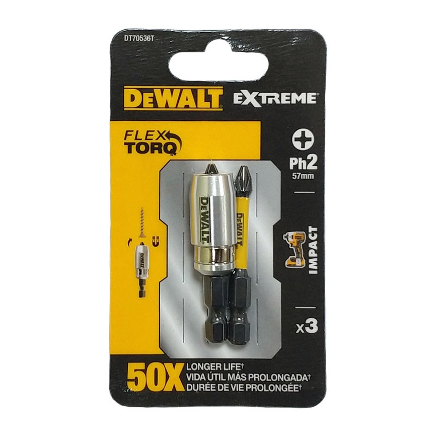 DEWALT ดอกไขควง 3 ชิ้น รุ่น DT70536T-QZ  / ปลอกแม่เหล็ก DT70536T ของแท้100%