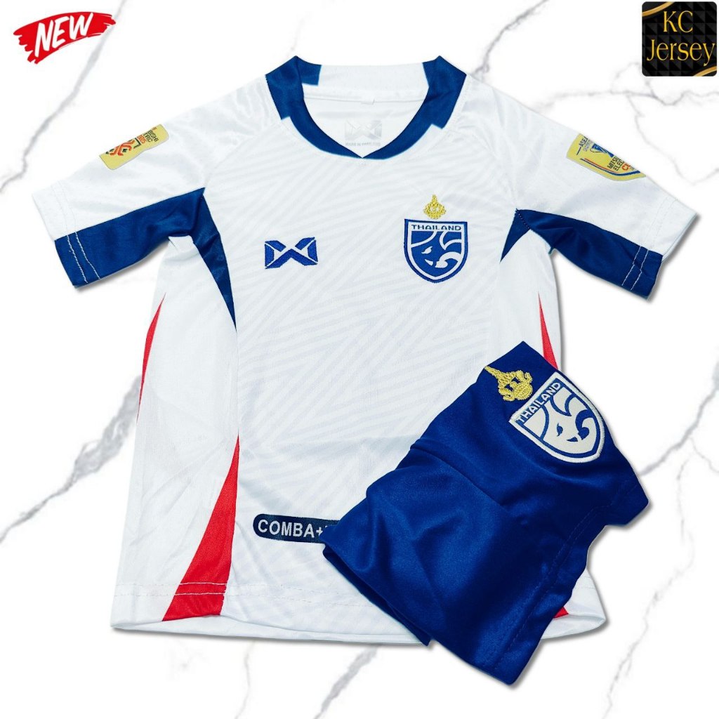 ชุดกีฬาเด็ก ทีมชาติไทย ปี 2025 รุ่นใหม่ล่าสุด ครบชุดเสื้อพร้อมกางเกง มีไซส์ 14-30
