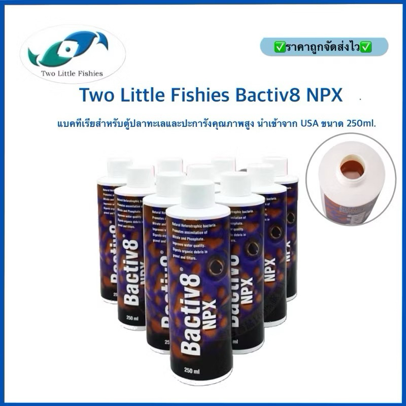 Two Little Fishies Bactiv8 NPX แบคทีเรียสำหรับตู้ปลาทะเลและปะการังคุณภาพสูง นำเข้าจาก USA ขนาด 250ml