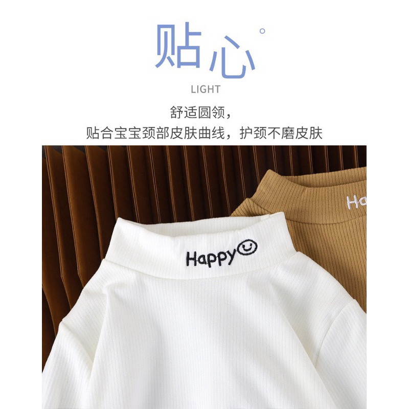 เสื้อกันแขนยาวเด็ก 🇹🇭พร้อมส่งในไทย🇹🇭 เสื้อคอเต่า เสื้อกันหนาว ใส่สบาย ผ้านิ่มผ้ายืด HAPPYยิ้ม ICY - รูปที่ 4