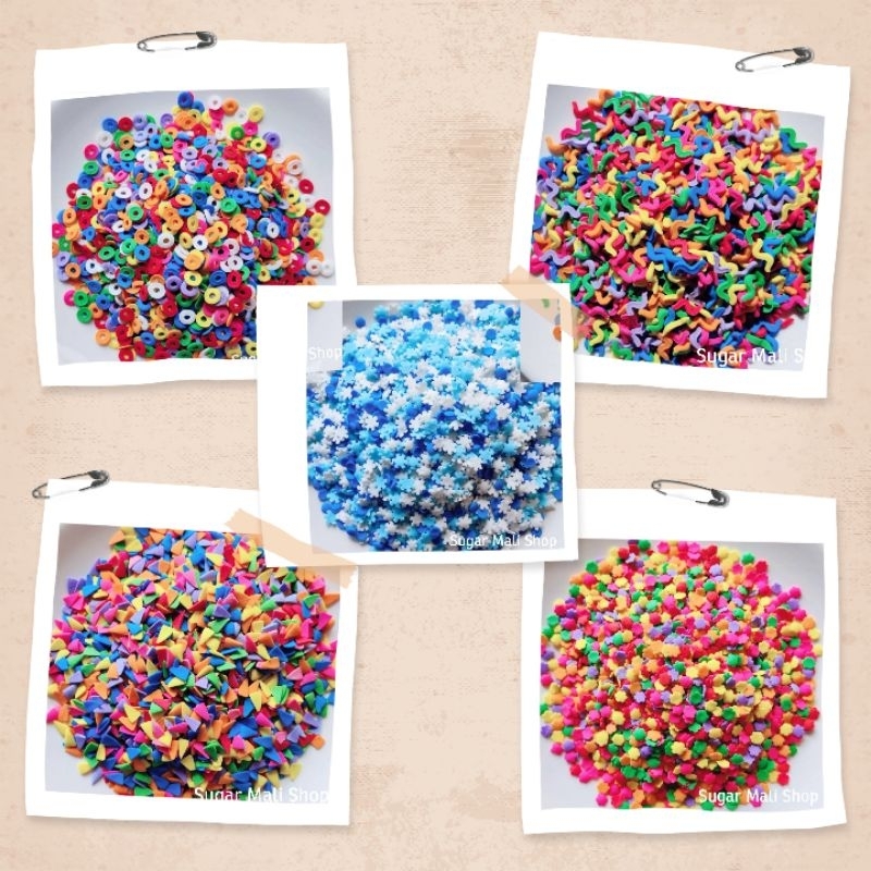 🍩Confetti Sprinkle🍩น้ำตาลโรยตกแต่งหน้าเค้ก คัพเค้ก เบเกอรี่ รูปแบบต่างๆสีสันสดใส ทานได้ 25กรีม/50กรัม