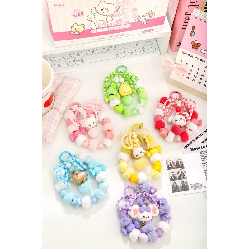 พร้อมส่ง (เลือกสี) พวงกุญแจ/ที่ห้อยโทรศัพท์ mikko พาสเทลน่ารักสุดๆ %