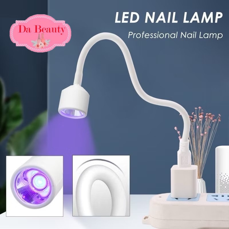 โคมไฟอบเล็บเจล ไฟฉายอบเล็บ เครื่องอบเล็บ LED 6W USB เสียบพาวเวอร์แบงค์ได้(ขาว)