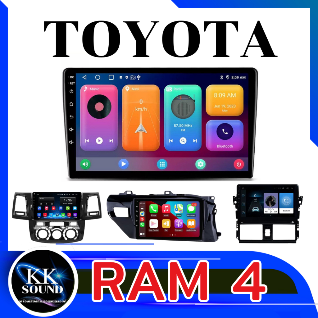 จอแอนดรอย์ตรงรุ่น TOYOTA ทุกรุ่น 4 rom 64 cpu 8 corAM 4 rom 64 cpu 8 coree ฟรีกล้องถอยคุณภาพความคมชัดระดับAHD