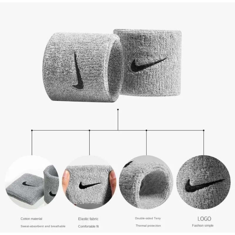 ผ้ารัดข้อมือ ปลอกข้อมือ แบบสั้นเนื้อผ้าฝ้ายแบรนด์แท้ เนื้อผ้านุ่ม ระบายความชื้นเร็ว หนานุ่มซับเหงื่อได้ดี สายรัดข้อมือ - รูปที่ 2