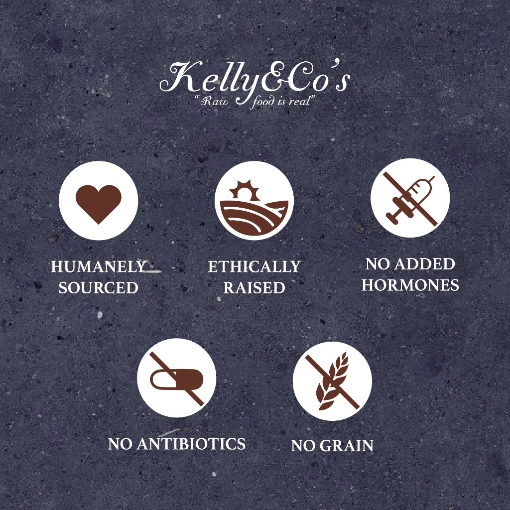 เคลลี่แอนด์โค รอว์ ดินเนอร์ ไบท์ อาหารบาร์ฟฟรีซดราย สำหรับสุนัข 156 g.KELLY AND CO'S RAW DINNER BITES FOR DOG