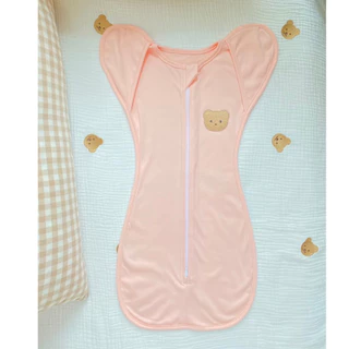 Cali-NEW​BORN​ SLEEPING​ BAG ถุงนอน ห่อตัวกันสะดุ้ง 0-3 เดือน ปักหมี🐻ผ้าCotton USA *ป้าย Cali Baby