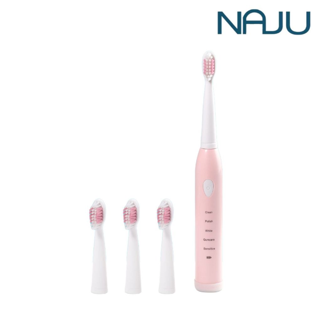 Naju แปรงสีฟันไฟฟ้า แปรงสีฟันไฟฟ้าโซนิค แปรงสีฟันพกพา 5โหมด ชาร์จUSB ใช้ต่อเนื่อง15วัน Electric Power Toothbrush