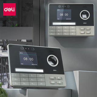 Deli เครื่องลงเวลา เครื่องสแกนลายนิ้วมือและใบหน้า ใช้งานง่าย เมนูภาษาไทย Attendance Machine