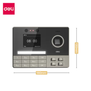 Deli เครื่องลงเวลา เครื่องสแกนลายนิ้วมือและใบหน้า ใช้งานง่าย เมนูภาษาไทย Attendance Machine