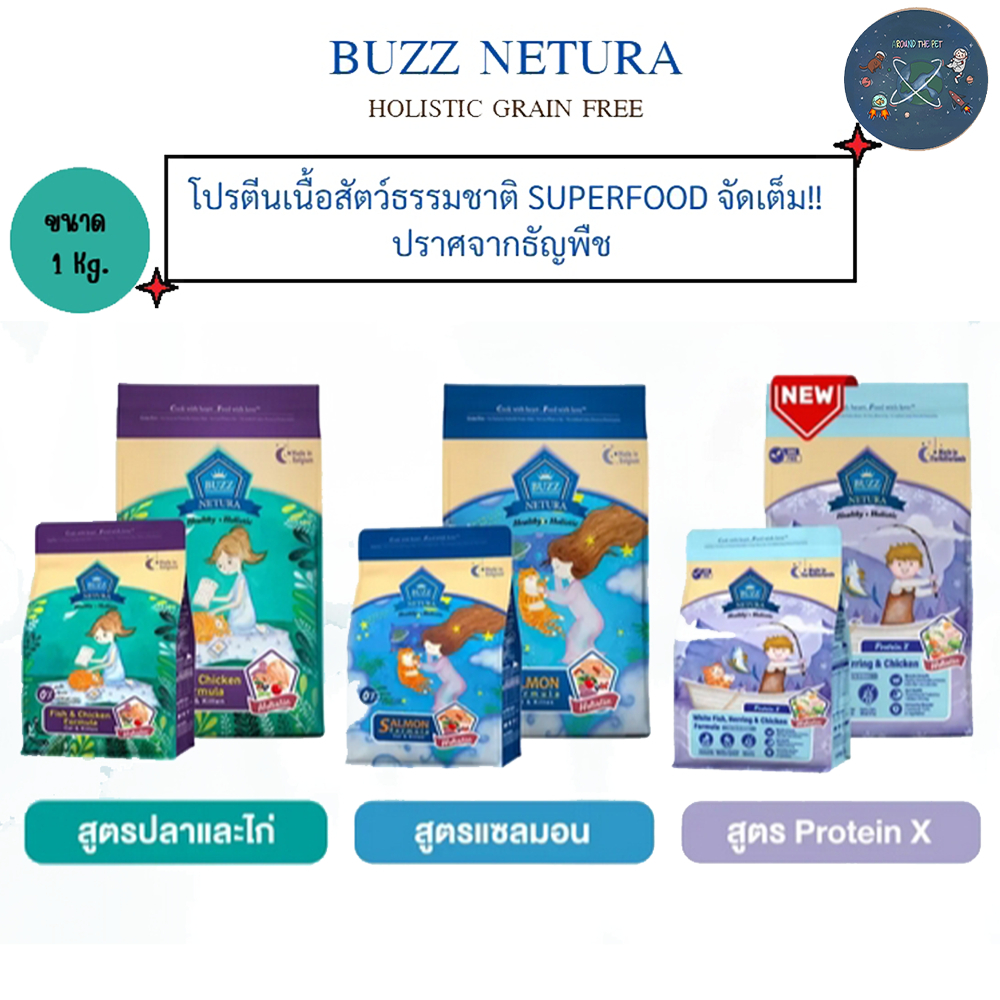 Buzz Netura Holistic อาหารแมว Grain Free Premium 1 kg.