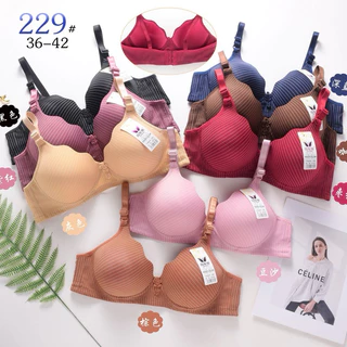 229 เสื้อชั้นในลายทางไร้โครง ปรับสายได้ เนื้อผ้านุ่ม สวมใส่ง่ายใส่สบาย36-42BC