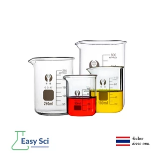 บีกเกอร์ บีกเกอร์แก้ว Glass Beaker Borosilicate Glass 5ml 10ml 25ml 50ml อุปกรณ์ห้องทดลอง