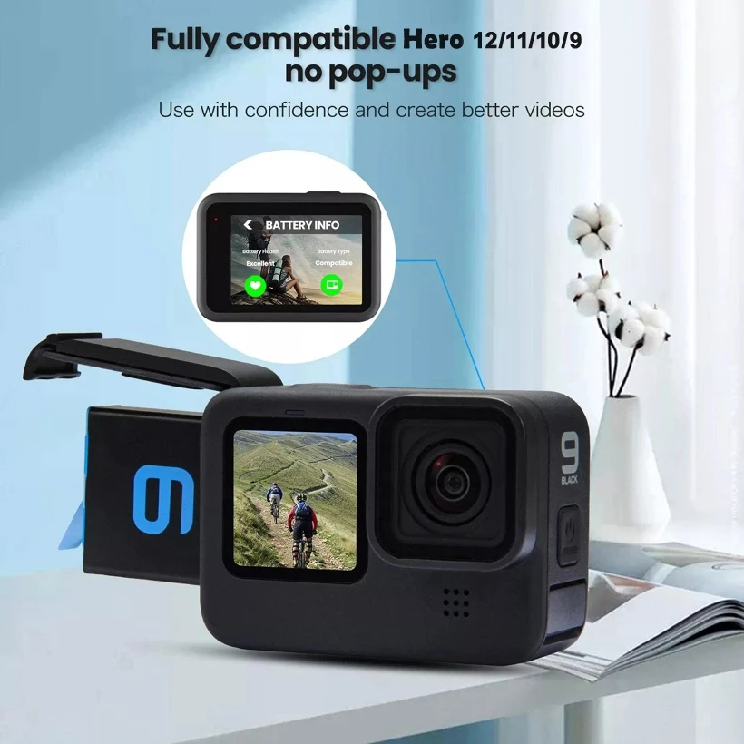 [ Gail19 ]แบตเตอรี่ สำหรับ GoPro Hero 9/10/11/12 ของแท้  Rechargeable Battery for GoPro Hero 9/10/11/12 1800mAh Original thumbnail 8