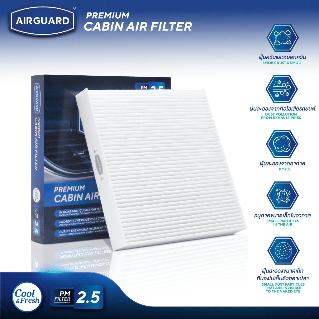 [PM2.5] AIRGUARD กรองแอร์ MITSUBISHI TRITON, PAJERO SPORT 2005-2014