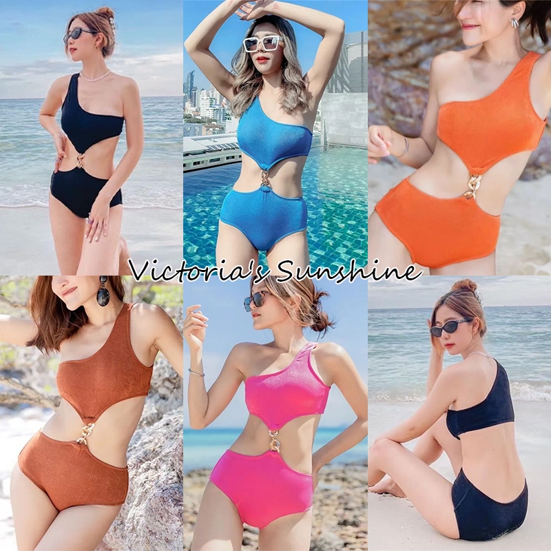 Victoria's Sunshine ชุดว่ายน้ำวันพีช ชุดว่ายน้ำเซ็กซี่ คัตเอาท์เอว ลดราคา50% beach#0519