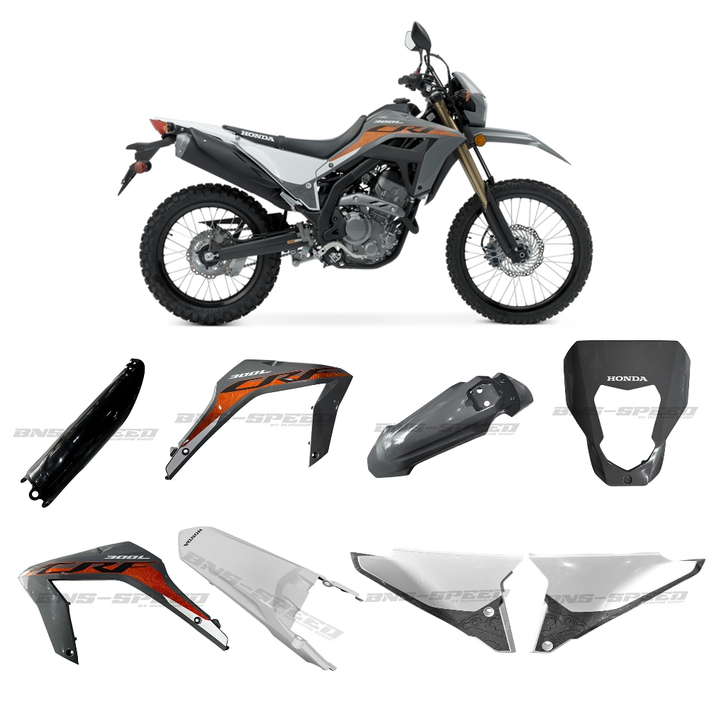 ชุดพลาสติก CRF300L สีเทาขาว 2023-2024