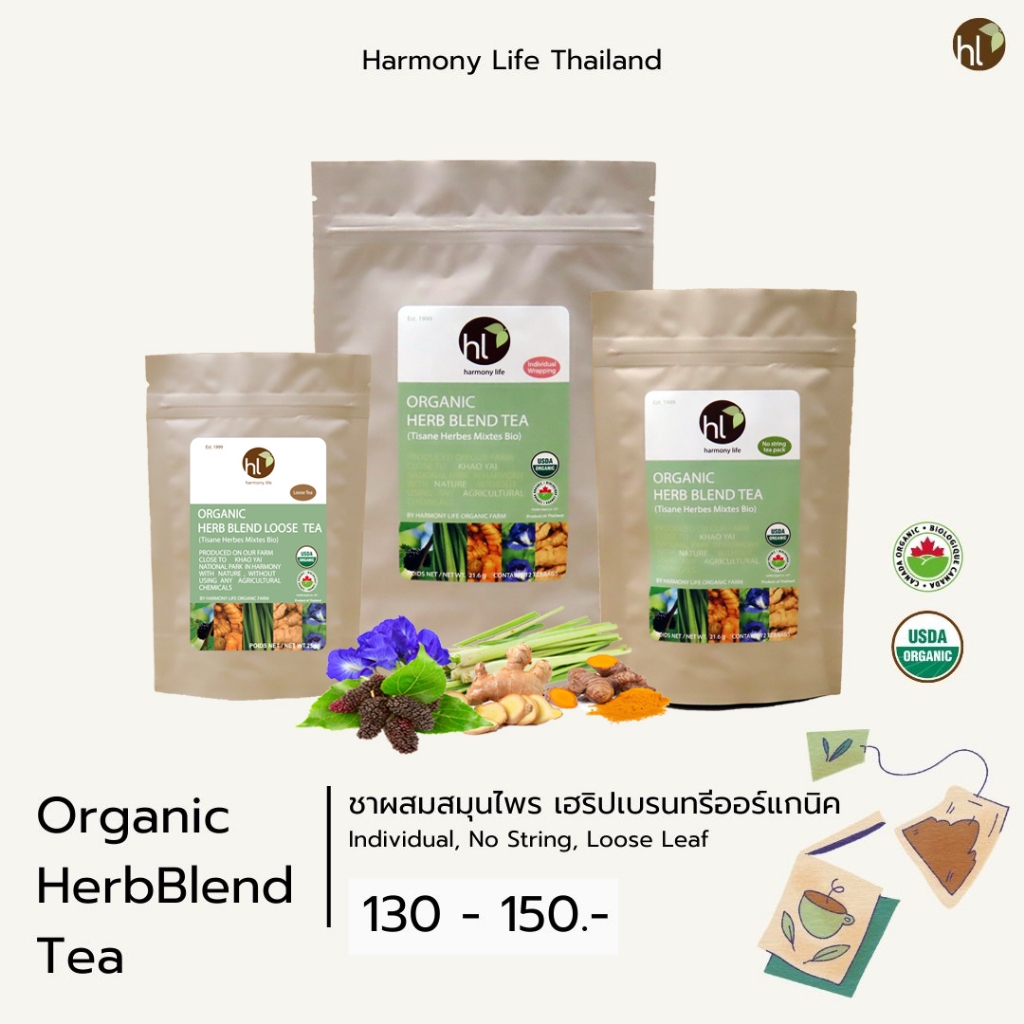 ชาผสมสมุนไพร เฮริปเบรนทรีออร์แกนิค (Organic Herb Blend Tea)