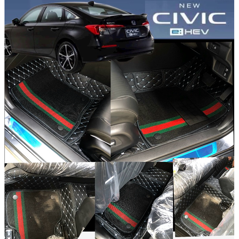 พรมรถยนต์6Dรุ่น CIVIC2022 E:HEV                                  โฉมล่าสุด(เว้าหลบช่องเเอร์)