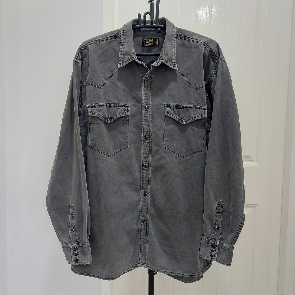 Lee เสื้อเชิ้ตกระดุมมุกคาวบอยวินเทจ สไตล์ Western | Vintage Lee ®M.R. Union Made Pearl Snap Western 