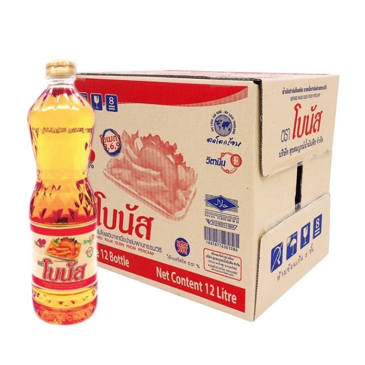 [ส่งฟรี] น้ำมันพืชโบนัส น้ำมันปาล์มโบนัส 5 ขวด ขวดละ 1 ลิตร