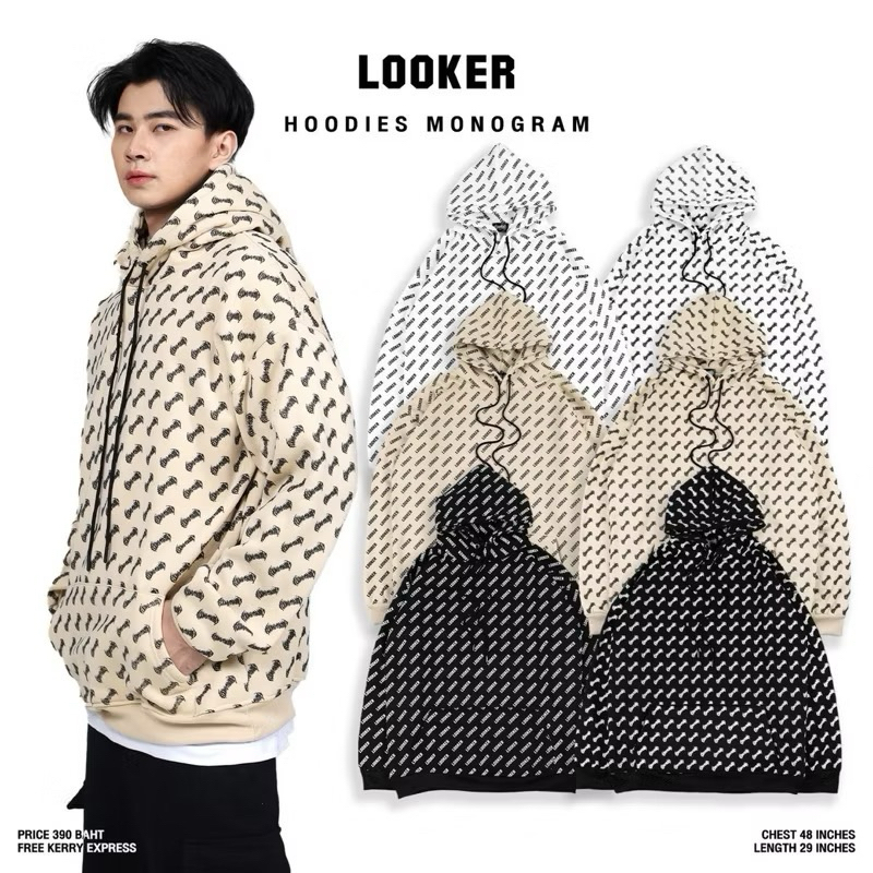 LOOKER แท้100% เสื้อฮู้ดlookerลายทั้งตัว