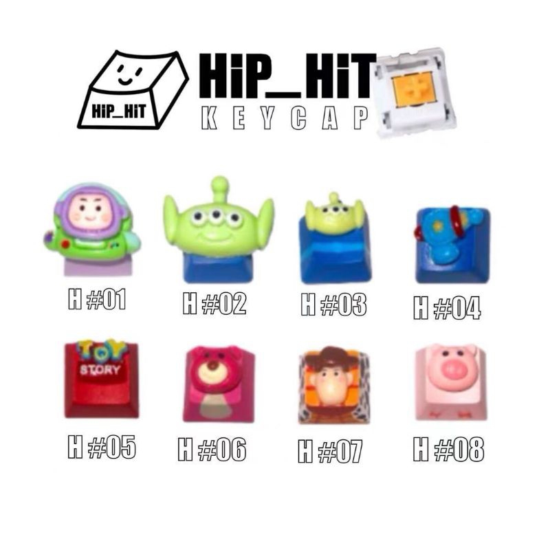 KEYCAP คีย์แคป 🐻ลาย ทอย สตอรี่🌈🐷  ตกแต่งคีย์บอร์ด ปุ่ม+