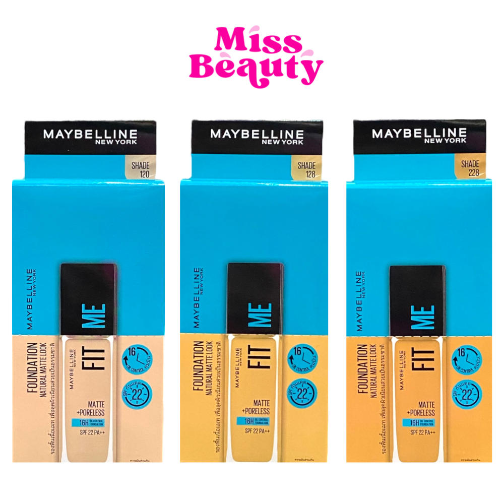 (กล่องx6) รองพื้นซอง เมย์เบลลีน ฟิต มี แมทแอนด์ พอร์เลส ฟาวเดชั่น MAYBELLINE Fit me matte+poreless foundation