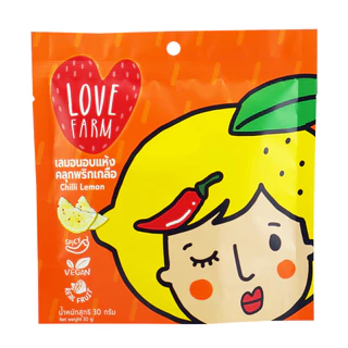 เลิฟฟาร์ม (LOVEFARM) - เลมอนอบแห้งพริกเกลือ 30 กรัม ผลไม้อบแห้ง