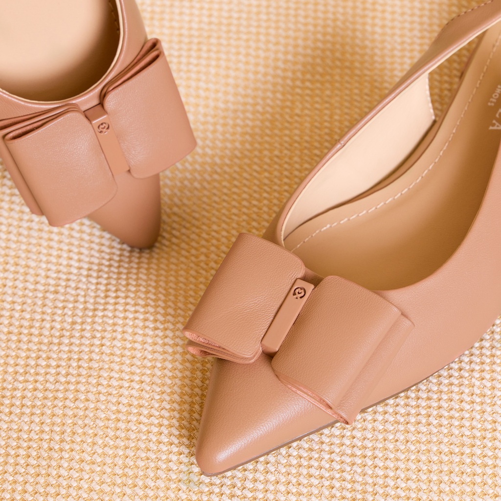 LA BELLA รุ่น ASHLEY BOW SLINGBACK - CARAMEL