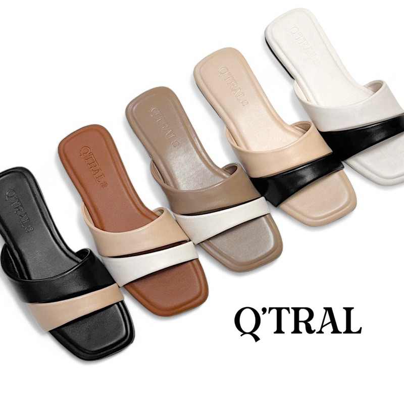011 รองเท้าสวมทูโทน ใส่นุ่มสบายทรงสวยแบรนด์คิวทรัล Q'TRAL พร้อมส่งไซส์ 36-43 🛒