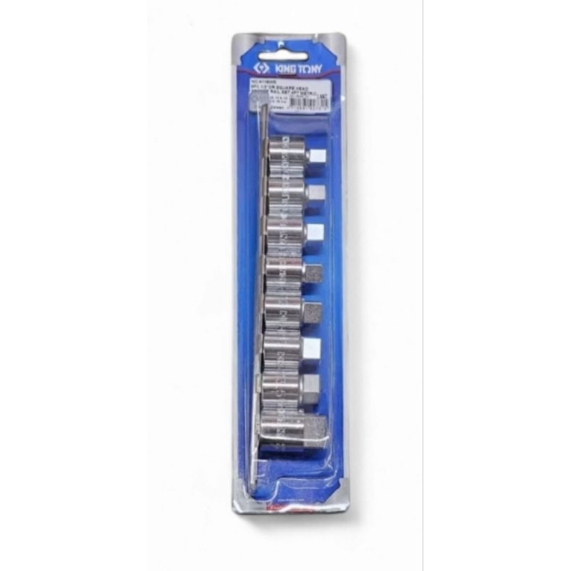 KINGTONY 4118MR ลูกบ๊อกขันสี่เหลี่ยม รู1/2” 8 ตัวชุด 8-19mm