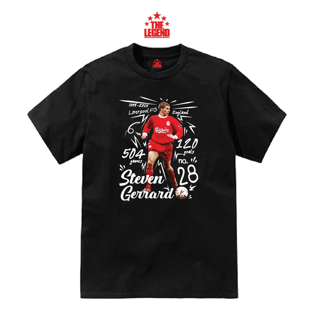เสื้อยืดลายSteven Gerrard  ซุปเปอร์สตาร์ตำนานนักเตะ ผ้าโคตรเทพใส่สบายไม่ร้อนไม่ยับไม่ย้วย ทรงสวย